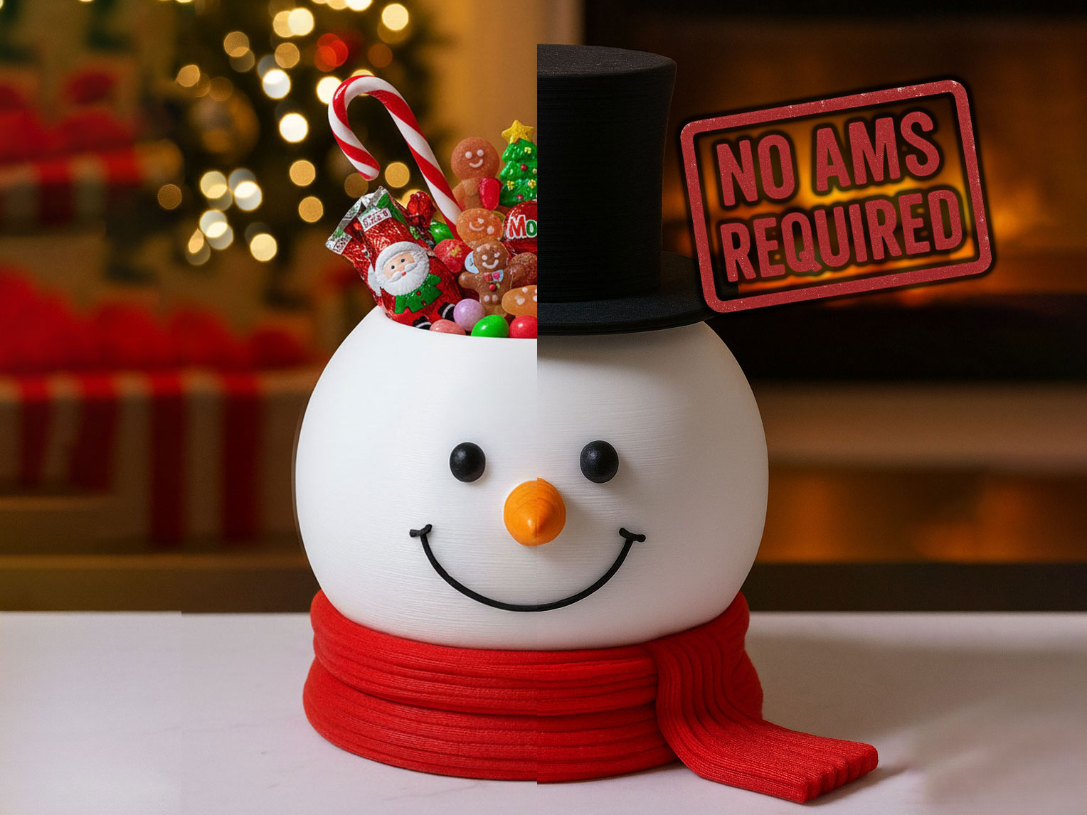 Snowman Bowl with Hat Lid